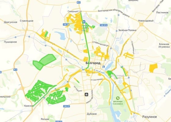 Карта микрорайонов Белгорода