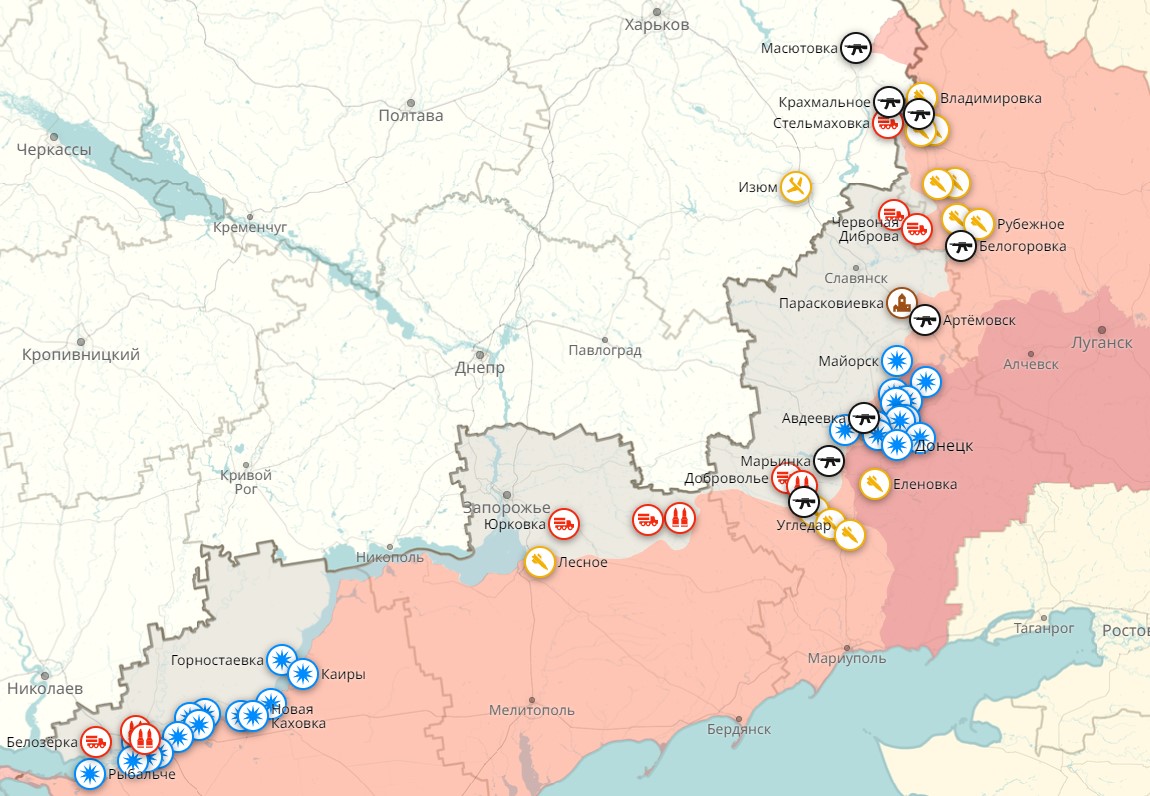Новая карта боевых действий на Украине на 21.02.2023