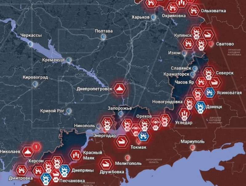 Карта военных действий на Украине на сегодня, 13.02.2024