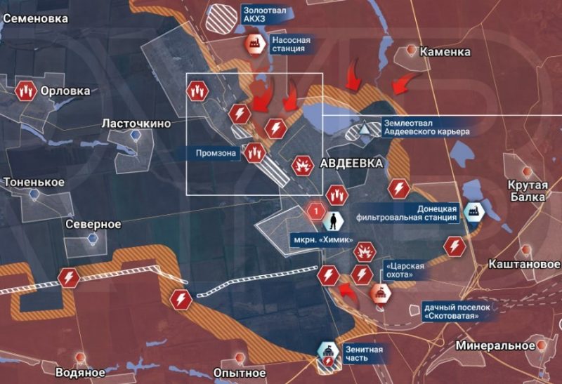 Карта военных действий на Украине на сегодня, 13.02.2024